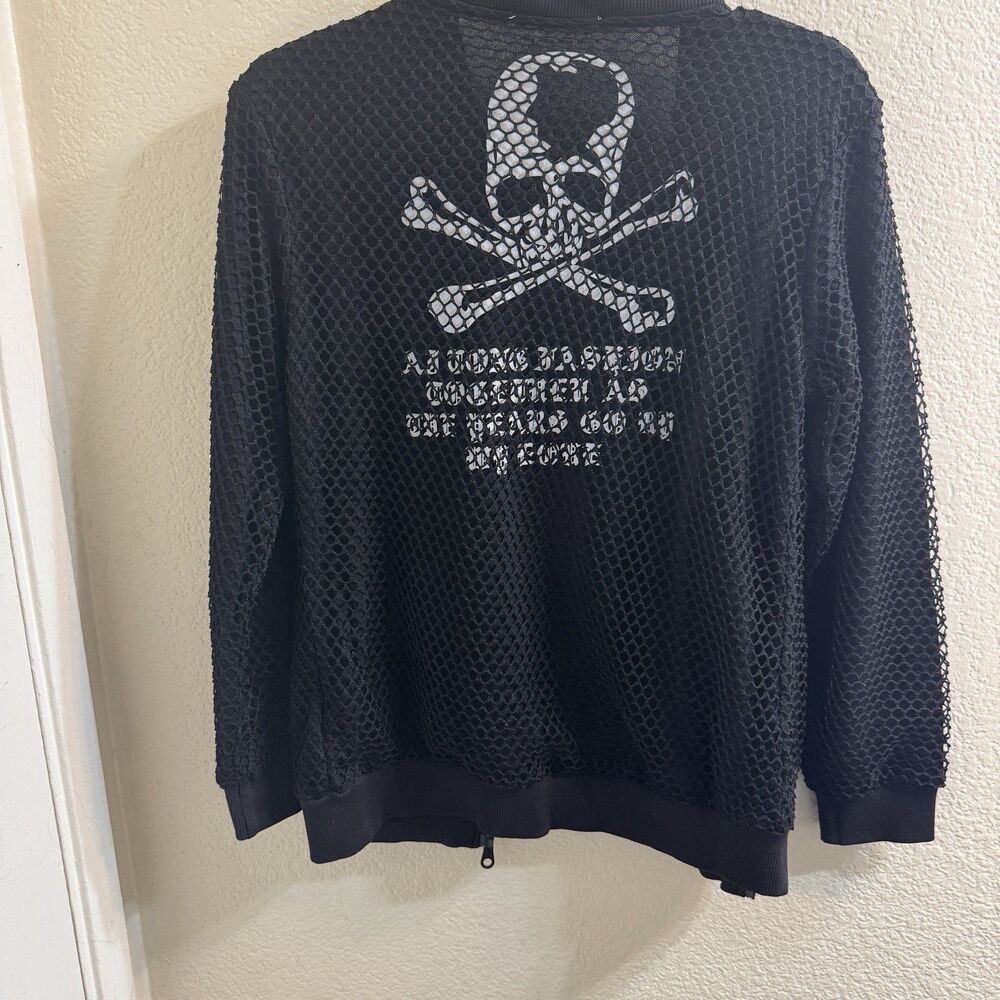 Gothic Boys Jacket, Mesh Covering, AI Tong Fashion, Black, Skulls, Skater, Punk